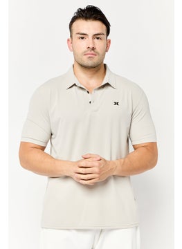 RBX Men Sportswear Fit Short Sleeves Outdoor Polo Shirt, Grey  - Image 1