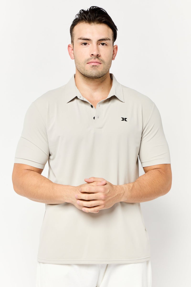 RBX تي شيرت بولو رياضي للرجال بأكمام قصيرة، خارجي، رمادي - Image 1