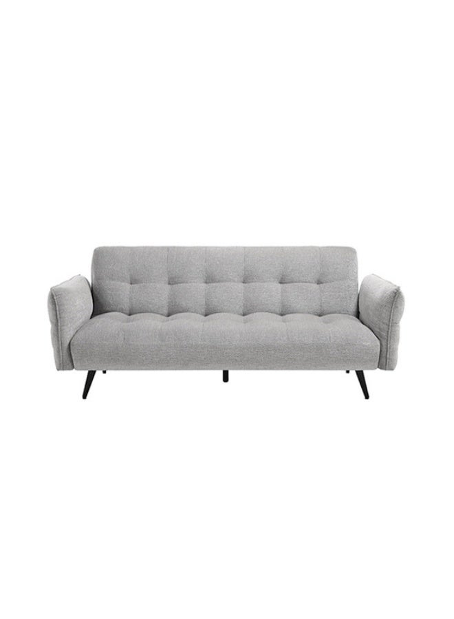 YI ONE Sofa Bed – 3-Seater Convertible Sofa with Adjustable Armrests, Push-Back Design & Metal Legs, Luxury Soft Grey Fabric - Image 1