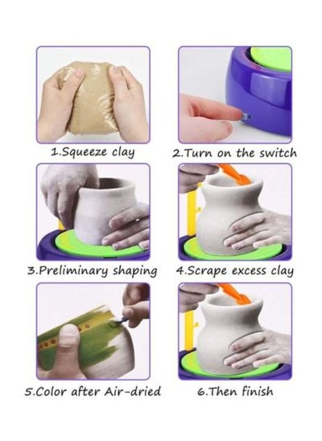 Generic - Mini DIY Handmake Ceramic Pottery Wheel Kids Craft Toys For Boys Girls Pottery Wheels Arts And Crafts Child Toy Best Gift - Image 1