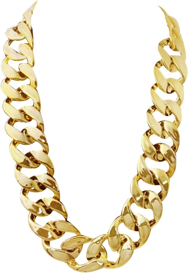 Markeny Men's Chunky Necklace, Rapper Fake Gold Chain 90s Hip Hop Fake Gold Necklace Costume Accessory (27.5 Inches*1.37inches) - Image 1