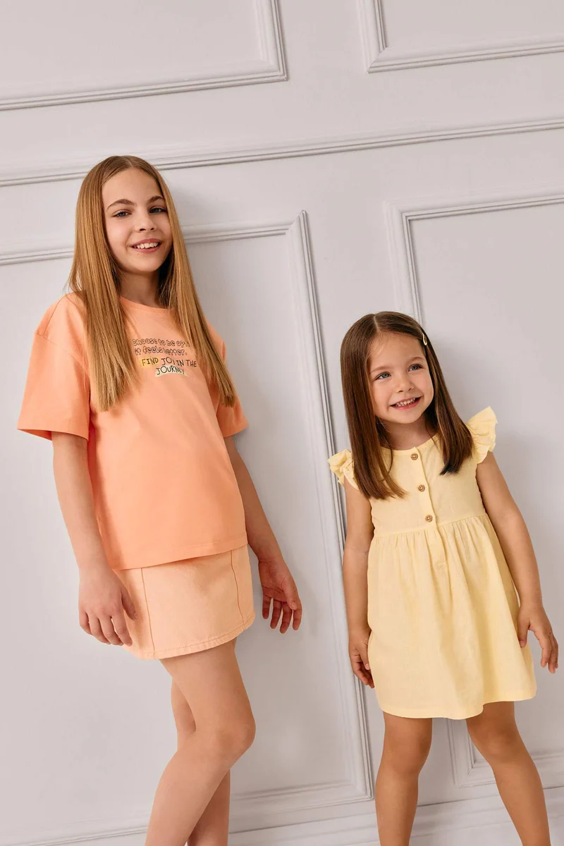 DeFacto Baby Girl Basic Short Sleeve Flam Poplin Dress