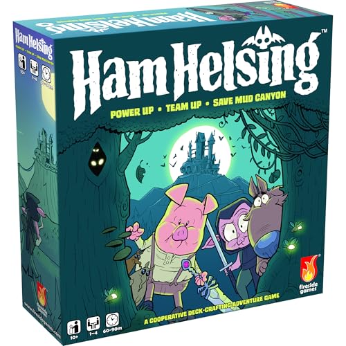 Fireside Games Ham Helsing Cooperative Monster Adventure Board Game 14 Players Ages 10 6090 Min DeckCrafting with Transparent Cards Spooky Halloween Theme - Image 1
