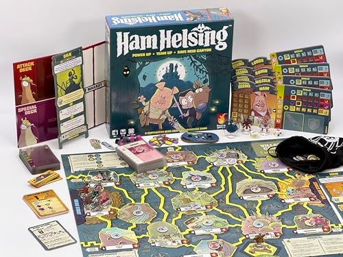 Fireside Games Ham Helsing Cooperative Monster Adventure Board Game 14 Players Ages 10 6090 Min DeckCrafting with Transparent Cards Spooky Halloween Theme - Image 5