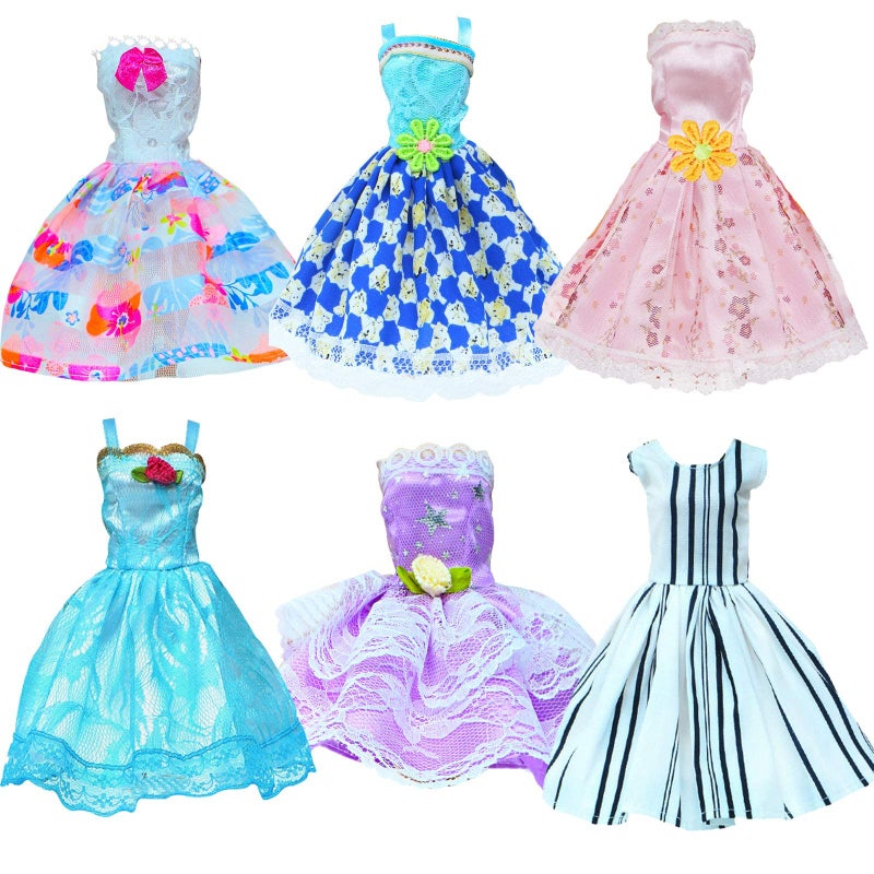 BJDBUS 6 Pcs Ball Mini Gown Dress for 11.5 inch Girl Doll Clothes Playset - Image 3