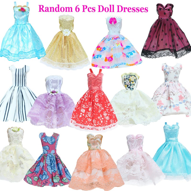 BJDBUS 6 Pcs Ball Mini Gown Dress for 11.5 inch Girl Doll Clothes Playset - Image 2