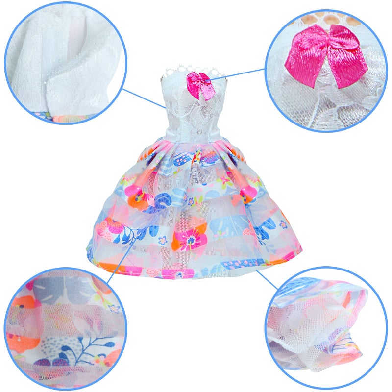 BJDBUS 6 Pcs Ball Mini Gown Dress for 11.5 inch Girl Doll Clothes Playset - Image 4