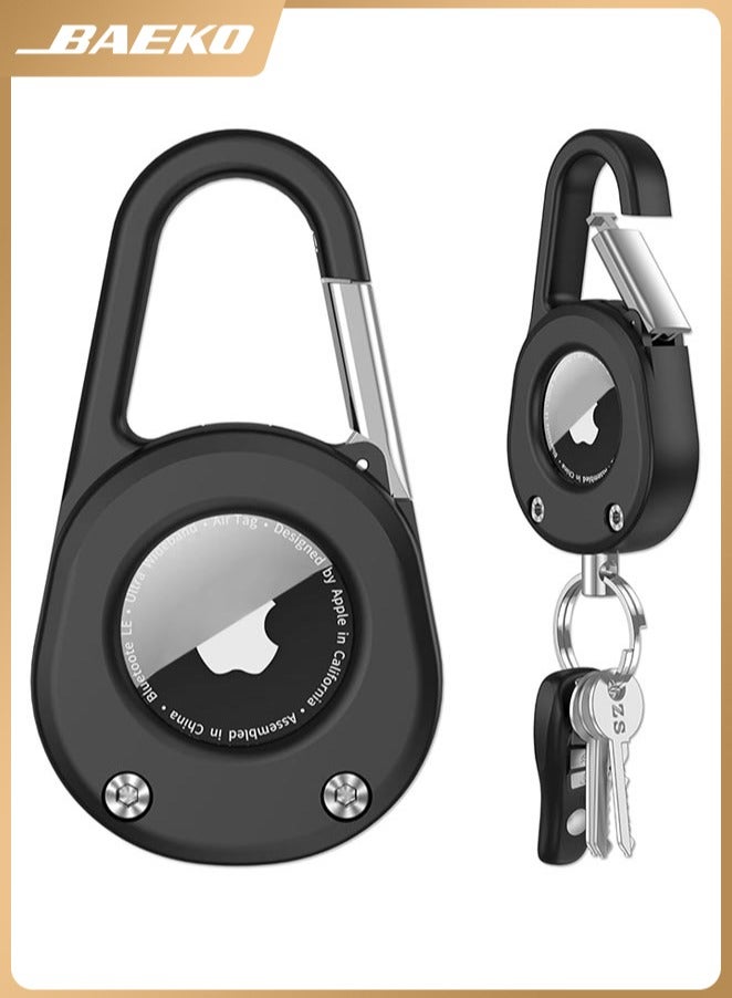 BAEKO Air Tag Keychain with Carabiner Thick Hard PC Holder IPX8 Waterproof Secure Lock Universal Wheel Key Chain for Everyday Use Outdoor Travel Home Use - Image 1