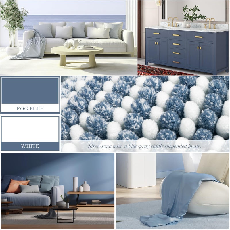 BSICPRO Bathroom Rugs and Mats Sets, 2 Piece Thick Absorbent Chenille Non Slip, Soft Shaggy Floor Mats, Machine Washable (Fog Blue, 20" x 47" Plus 16" x 24") - Image 3