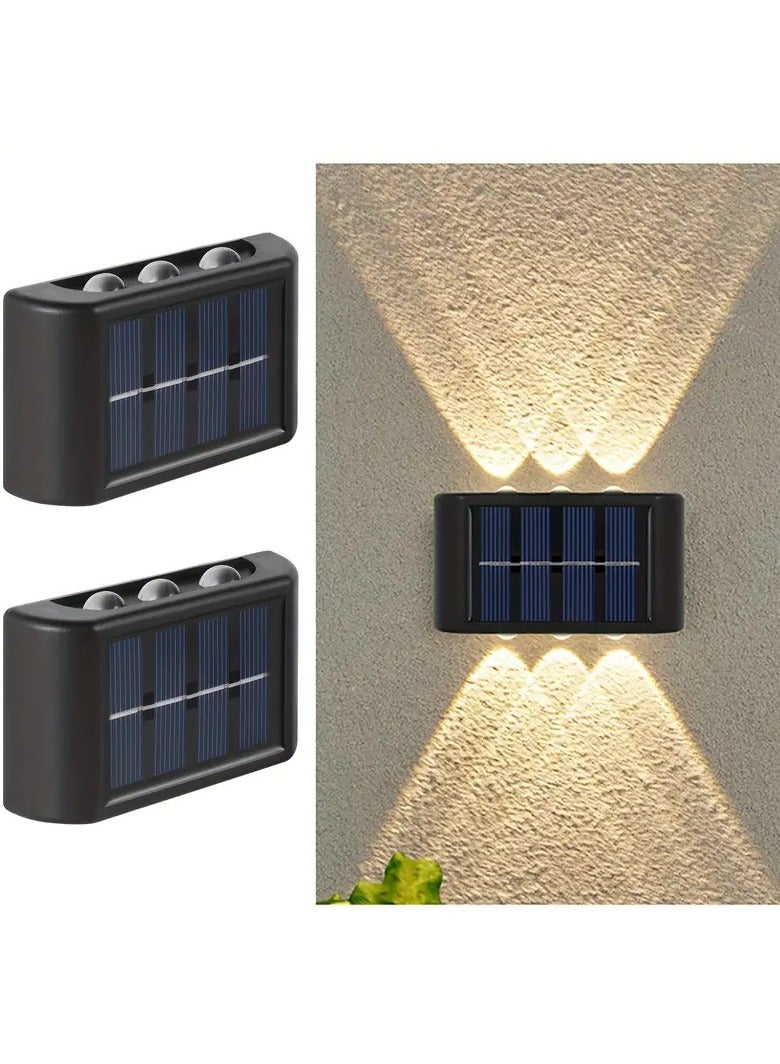 Loquat 2 Pcs Solar Fence Lights,LED Solar Wall Lights Outdoor,Waterproof Security Night Sensor Light for Pathway Porch Yard Garage Garden Fence Walkway Driveway Solar Wall Light - Outdoor Camping Light Wit - Image 1