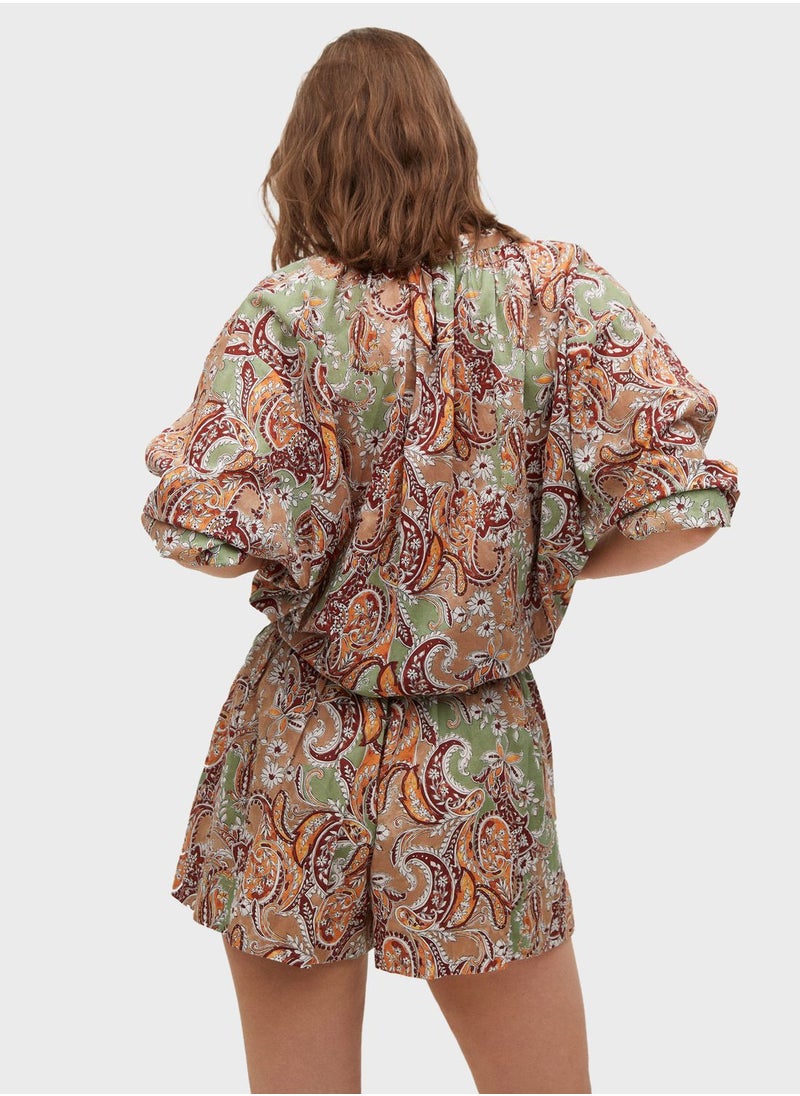 MANGO - Printed Mini Shorts - Image 1