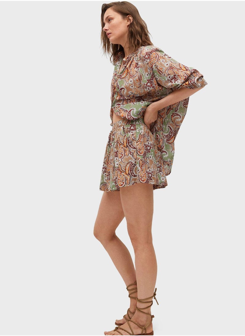 MANGO - Printed Mini Shorts - Image 1