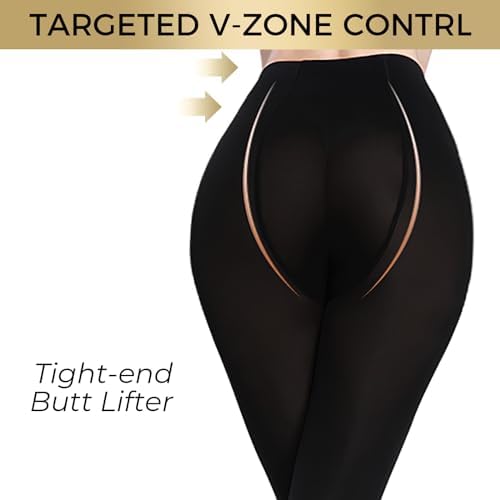 Buauty 80D Black Tights for Women,Control Top Opaque Tights,High Waist Soft Nylon Pantyhose(1 pair) - Image 4