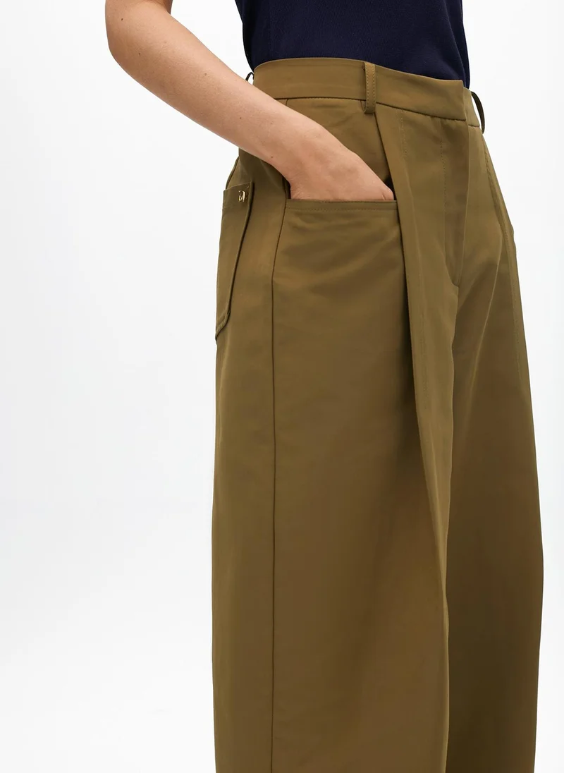 Lola Casademunt Cropped straight fit poplin trousers