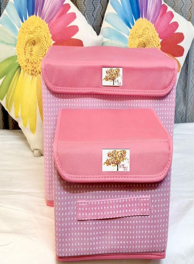 BRIKSHI pcs of 2 Foldable Organisers for Clothes - Large Cloth set Organizer for Toys Books Space Saver Utility Box (pack of 1) (dark pink)||D202 - Image 5