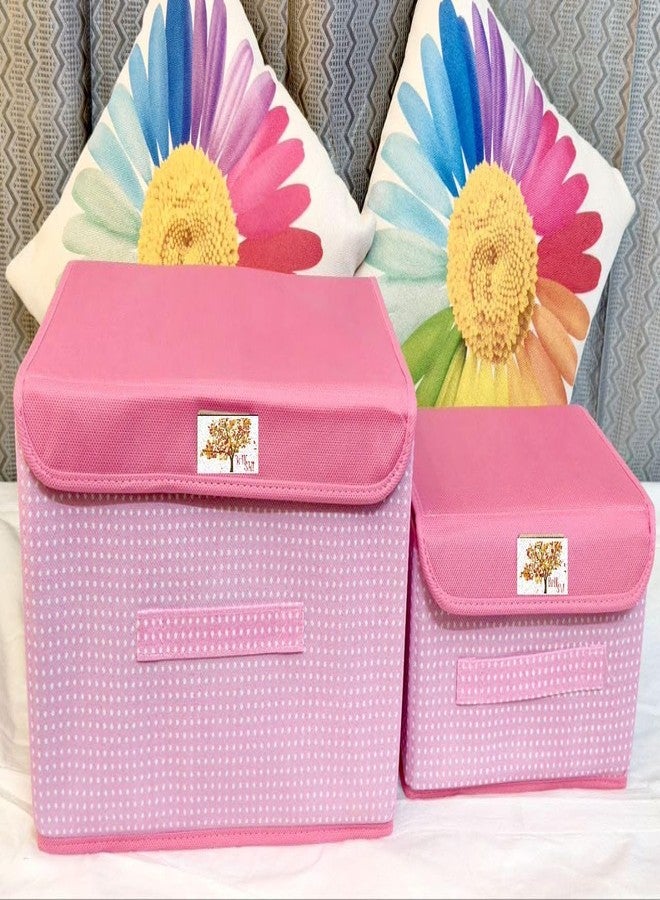 BRIKSHI pcs of 2 Foldable Organisers for Clothes - Large Cloth set Organizer for Toys Books Space Saver Utility Box (pack of 1) (dark pink)||D202 - Image 1