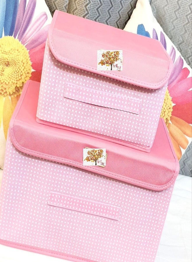 BRIKSHI pcs of 2 Foldable Organisers for Clothes - Large Cloth set Organizer for Toys Books Space Saver Utility Box (pack of 1) (dark pink)||D202 - Image 3