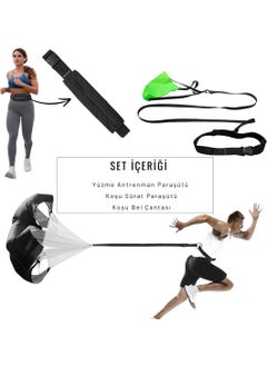 Rebuwo Running Training Set Running Parachute Swimming Parachute Runner Waist Bag Set  - Image 3
