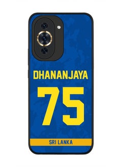 Rugged Black Edge Case for Huawei nova 10 Pro, Slim fit Soft Case Flexible thin Cover - Player Name - Dhananjaya de Silva, Jersey Number- 75