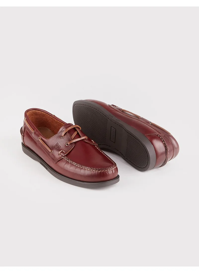كاباني Leather Brown Lace-Up Men's Casual Shoes