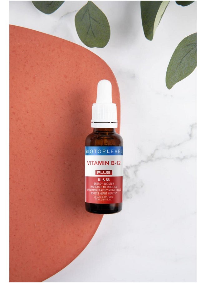 Vitamin B12 Liquid Sublingual Drops Plus B1B6 In Fastest Absorption Way. Best Formula To Support Brain Cells & Nerve Tissue Enhance Red Blood Cell Function Increase Energy & Metabolism