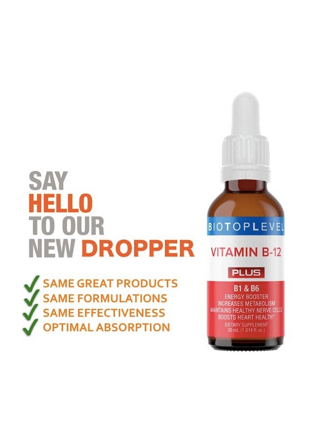 Vitamin B12 Liquid Sublingual Drops Plus B1B6 In Fastest Absorption Way. Best Formula To Support Brain Cells & Nerve Tissue Enhance Red Blood Cell Function Increase Energy & Metabolism