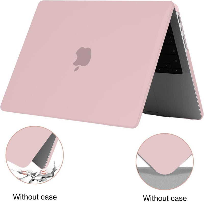 EooCoo Case Compatible with MacBook Pro 14 inch M5 2026-2021 M4 M3 M2 M1 Pro/Max Chip, Hard Shell Cases with Keyboard Cover, Screen Protector - Matte Pink - Image 3