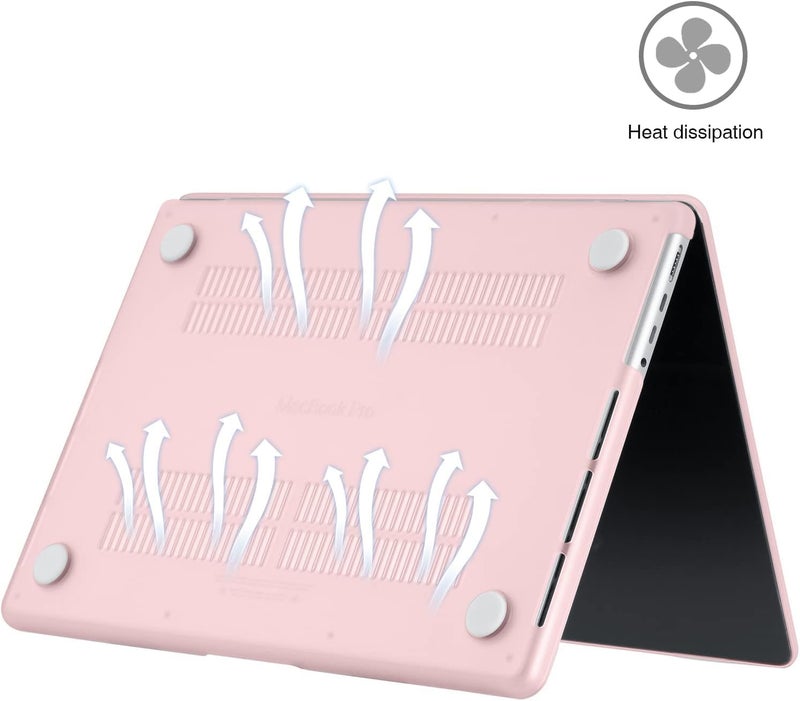 EooCoo Case Compatible with MacBook Pro 14 inch M5 2026-2021 M4 M3 M2 M1 Pro/Max Chip, Hard Shell Cases with Keyboard Cover, Screen Protector - Matte Pink - Image 4