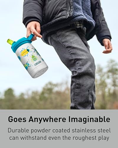 CamelBak Eddy Kids Insulated Stainless Steel Water Bottle with Bite Valve Straw LeakResistant Design for Everyday Hydration 12oz School of Sharks - Image 3