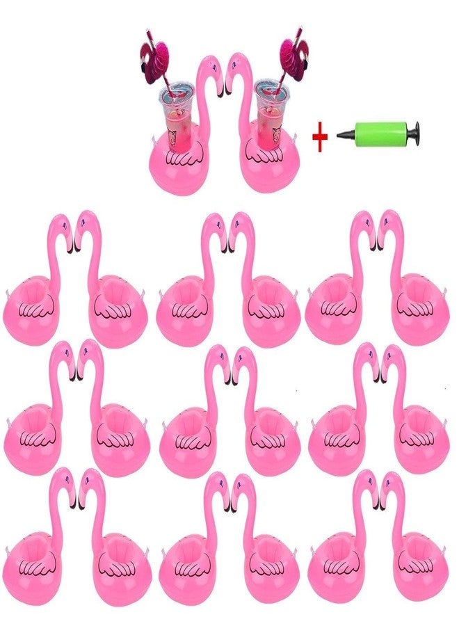 qinnsou Flamingo Inflatable Drink Holder 21 Pack Drink Pool Floats Cup Holder Floats Inflatable Floating Coasters Float Coaster for Pool Party - Image 1