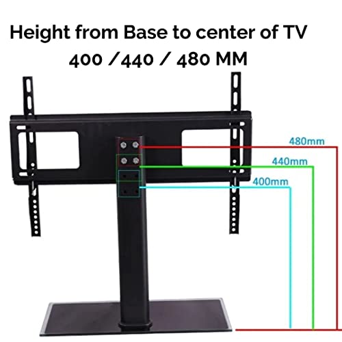 Gadget Wagon 32 40 43 48 49 50 55 inches LED TV Table Top Leg Stand Universal with Tempered Glass Base - Image 4