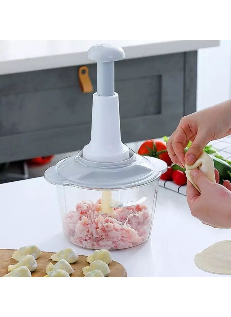 Manual pressure grinder 1.5 liters arrived again Manual pressure grinder 1.5 liters A beautiful and fast grinder for onions and vegetables Manual pressure means you don't have to worry if the electricity goes out It has many uses A grinder for chopping onions, vegetables and meat It works by manual pressure to soften the minced meat and chop the breaded meat, vegetables, garlic and onions It is equipped with a silicone base from the bottom to prevent slipping and a whisk for whipping eggs and cream Multi-use 1.5 liters 3 whisk blades Safety button Multiple colors