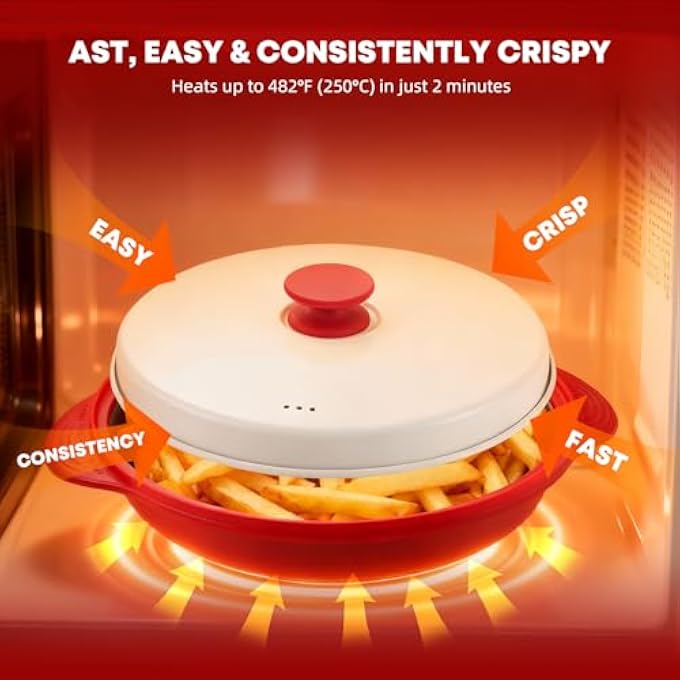 mico dingker Microwave Grill Pan With Lid  MultiUse Griddle  Crisper Tray For Browning Grilling And Crisping Meat Sandwiches  Vegetables  Microwave Safe Cookware For Fast Even Cooking - Image 4