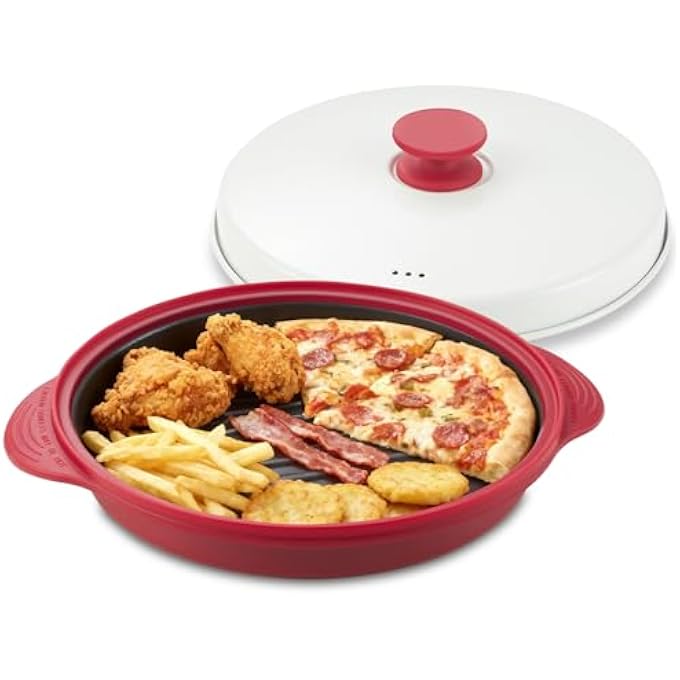 mico dingker Microwave Grill Pan With Lid  MultiUse Griddle  Crisper Tray For Browning Grilling And Crisping Meat Sandwiches  Vegetables  Microwave Safe Cookware For Fast Even Cooking - Image 1