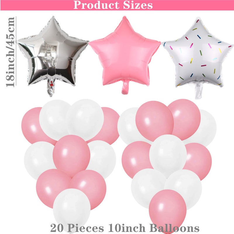 DUFACAI 47 Pieces Sleepover Party Decoration Pink Sleepover Birthday Party Balloons Banner Cute Moon Star for Girls Pajamas Slumber Night Out Party Decoration (Pink) - Image 3