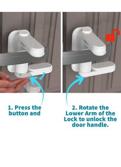 KidDough Baby Proofing Door Handle Safety Locks- Pack Of 2, Protection From Lever Locks In Rooms, Kitchen, Balcony And More, Pull Lever Type Handle Proofing Locks, Baby Safety Products, White  - Image 4