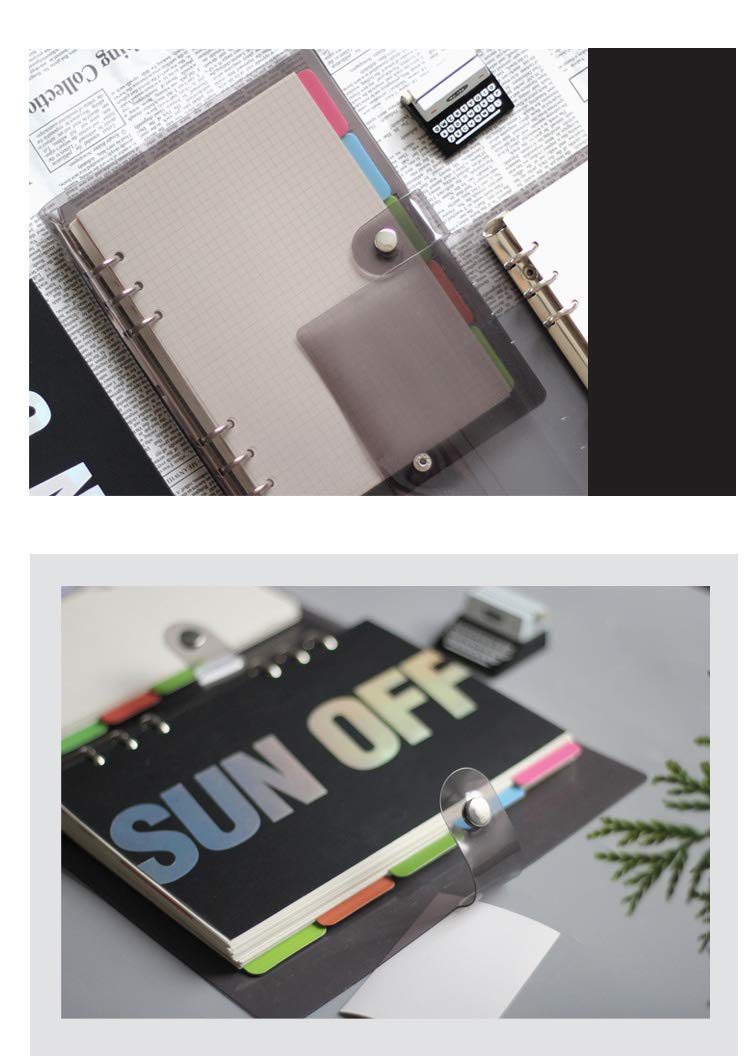 Zelten A6 PVC Binder with Pages & Binder Pocket Set，Black - Image 3
