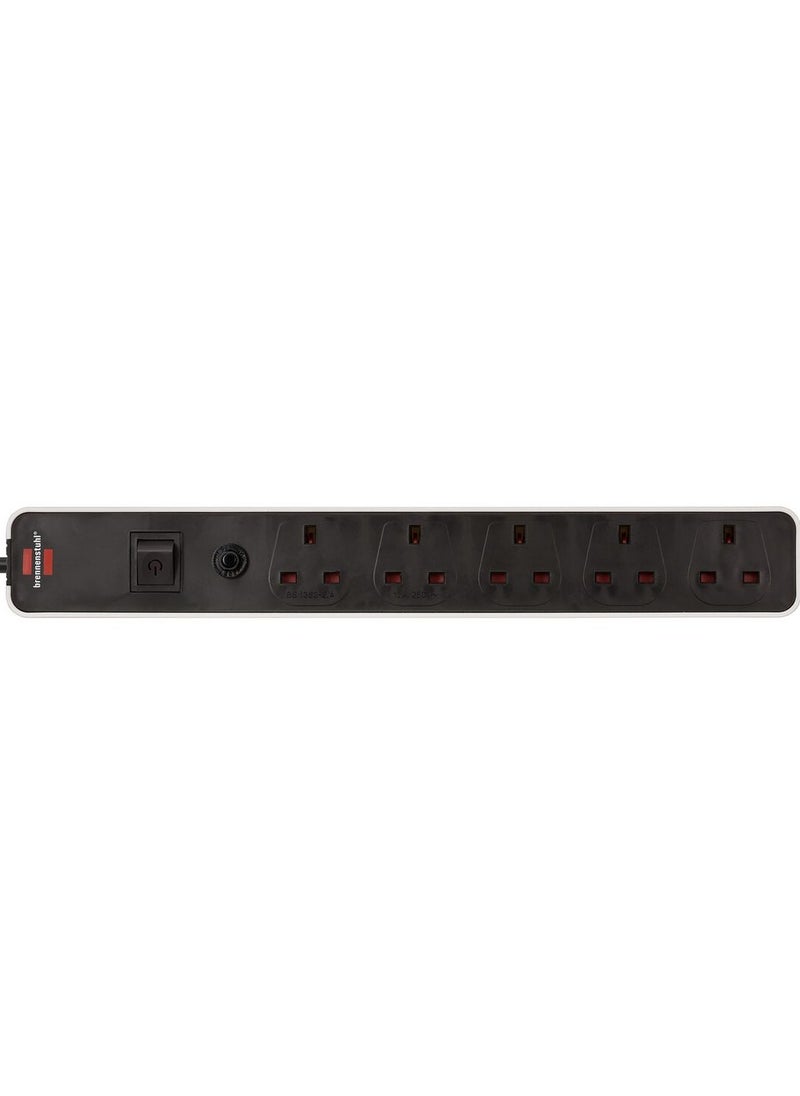 Brennenstuhl - Brennenstuhl 5-Way Extension Cord Black and White 3m - Image 1