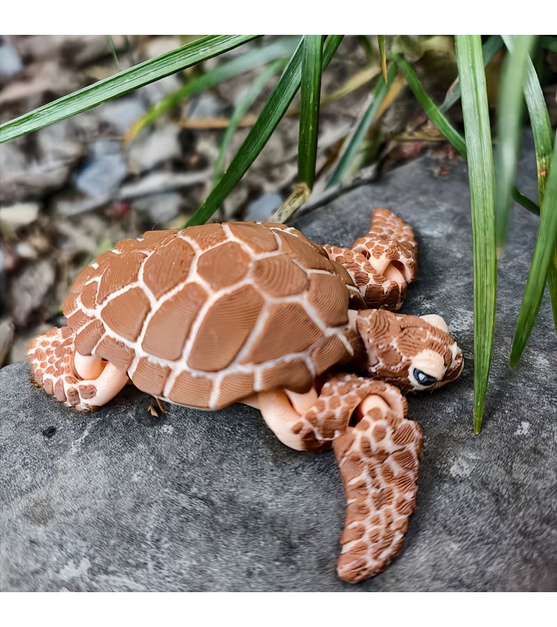 3D Printed Brown Turtle Doll Figure Multi-Jointed Articulated Toy for Ages 3 And Up - Image 5