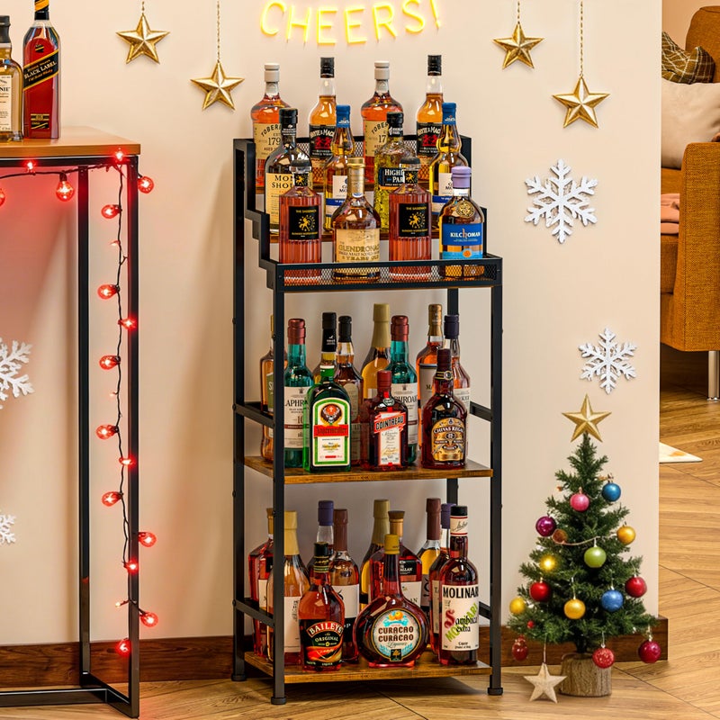 Jsskeeim Trapezoidal Liquor Cabinet Bar for Home, Stepped Wine Rack Freestanding Floor, Corner Syrup & Whiskey Stand, Large-Capacity Alcohol Bottle Storage Display Shelf Living Room, Patent Pending - Image 4