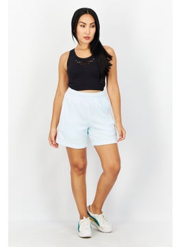 adidas Originals Women Sportswear Fit Embroidered Logo Training Short, Turquoise  - Image 4