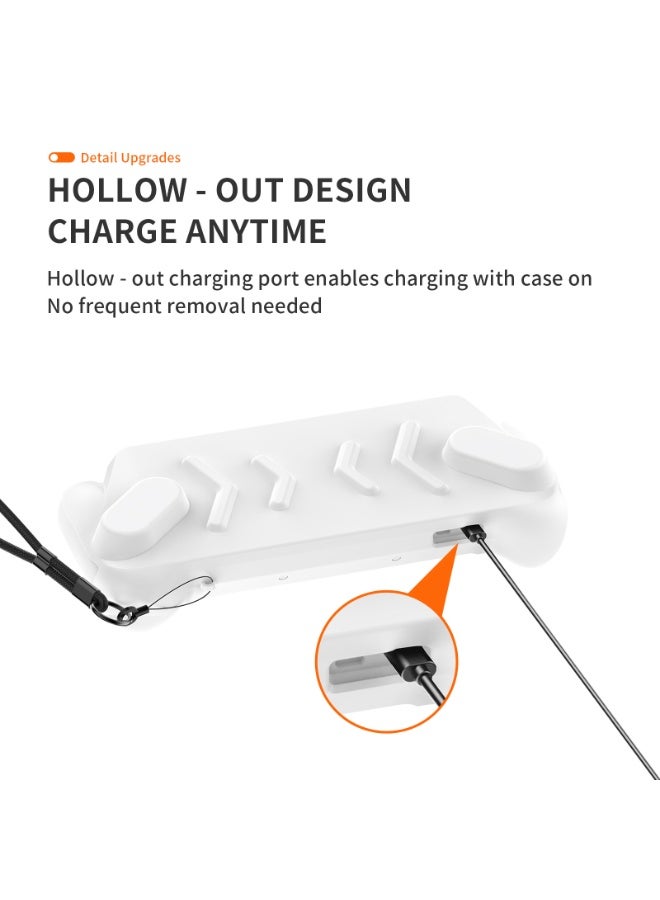 غطاء القضية لـ ROG Xbox Ally X TPU غطاء حماية قبضة ناعمة خلفية + غطاء أمامي ABS مع ركلة لوحدة تحكم محمولة ROG Xbox Ally / X للألعاب (أبيض) - Image 5