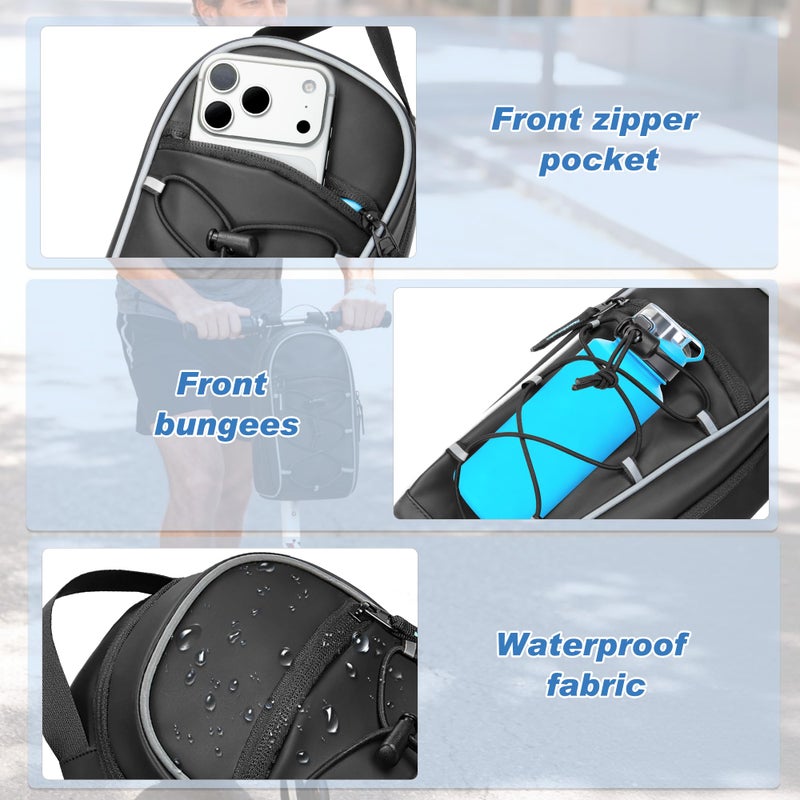 PGmoon Electric Scooter Bag with 4L Large Capacity, Universal Electric Scooter Handlebar Storage Bag with Multiple Pockets for Carrying Tools, Water-Resistant (Patent Design) - Image 4