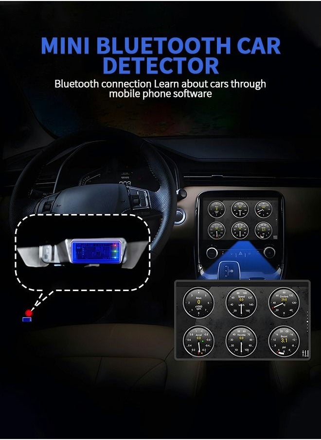 GROIC - Mini ELM327 Bluetooth Torque OBDII Professional Bluetooth Scan Tool and Code Reader for Android and PC,Car Auto Diagnostic Scan Tool with OBD2 extension cable,Car Auto Diagnostic Scanner - Image 1