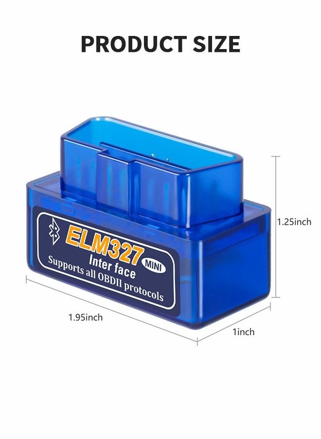 GROIC - Mini ELM327 Bluetooth Torque OBDII Professional Bluetooth Scan Tool and Code Reader for Android and PC,Car Auto Diagnostic Scan Tool with OBD2 extension cable,Car Auto Diagnostic Scanner - Image 1