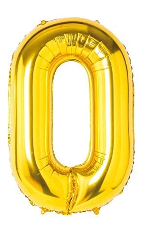 Flavouredlove 32inches zero Foil Number Air or Helium Balloon Party Decoration Gold Pack of 1 | 0 Year No. Balloons Birthday/Anniversary (Gold 0) - Image 1