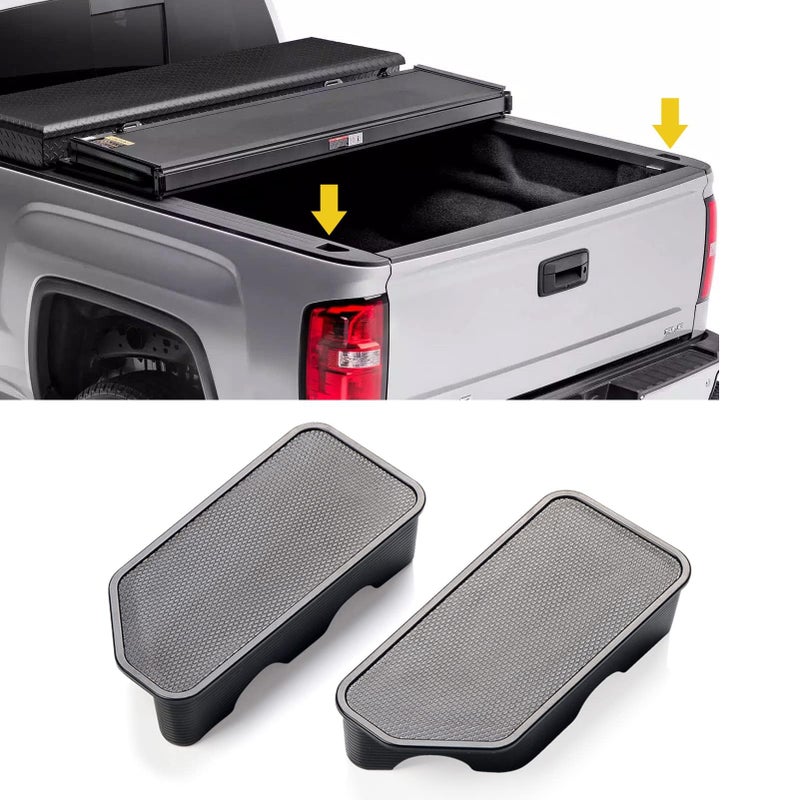Moonlinks Bed Rail Stake Pocket Covers Compatible with 20142018 GMC Sierra 1500 and Chevrolet Silverado Stake Pocket Hole Plug Covers 150025002500HD3500HDSet of 2