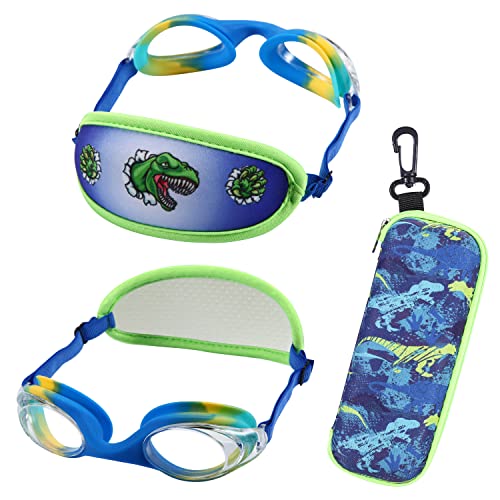 RUIGAO Kids Swim Goggles Age 2-6, Toddler Goggles No Hair Pull,UV Protection/Anti Fog/Padded HeadBand (1PK Kids - Green Dino) - Image 5
