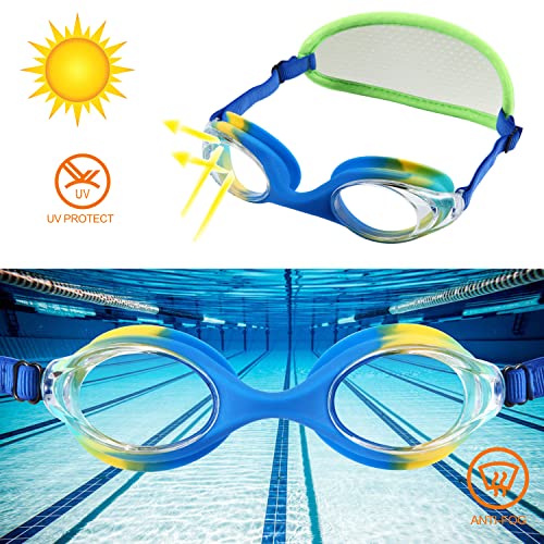 RUIGAO Kids Swim Goggles Age 2-6, Toddler Goggles No Hair Pull,UV Protection/Anti Fog/Padded HeadBand (1PK Kids - Green Dino) - Image 4