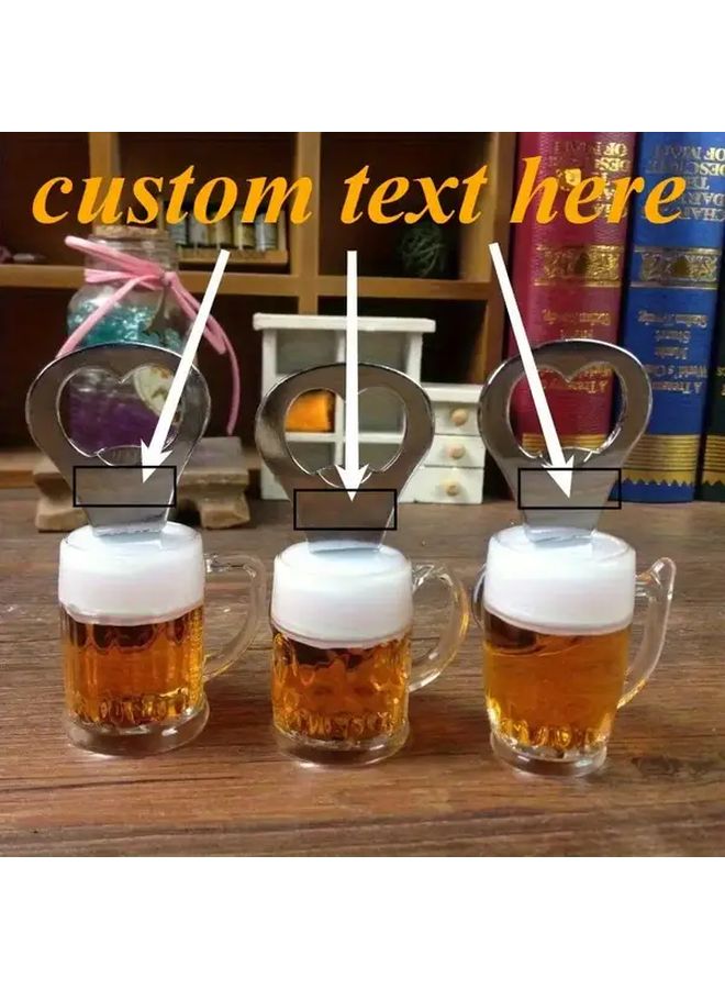 فتاحة زجاجات يدوية على شكل قلب أصفر 10 قطع ملحق مطبخ من الفولاذ المقاوم للصدأ - Image 3